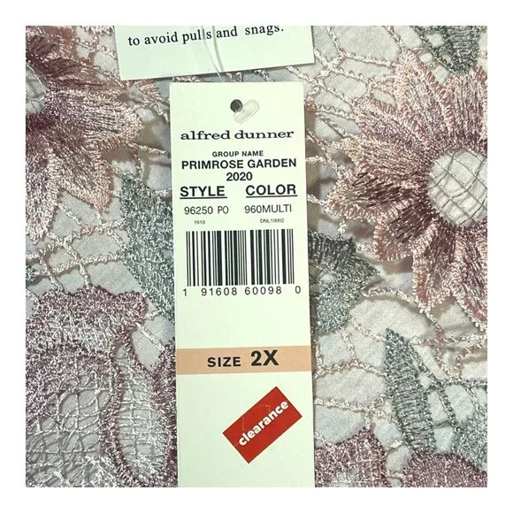 Alfred Dunner Woman Primrose Garden Floral Lace Top 2X Pink NEW Short Sleeve - Picture 4 of 7